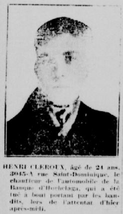 Henri Cléroux, décédé lors du vol. La Patrie, 2 avril 1914