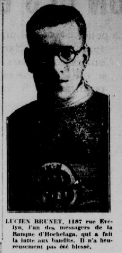 Lucien Brunet, employé de la Banque d'Hochelaga. La Patrie, 2 avril 1924