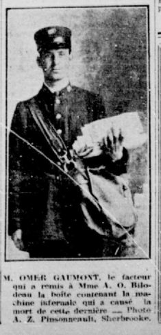 Le facteur qui a livré le colis. La Patrie, 18 juin 1913