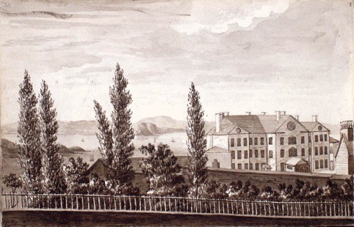 Vue du château Saint-Louis après 1823. Bibliothèque et Archives Canada.